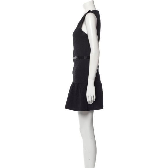 The Kooples Zip Front Jacquard Knit Sleeveless Ruffle Mini Dress Size XS - Picture 2 of 3